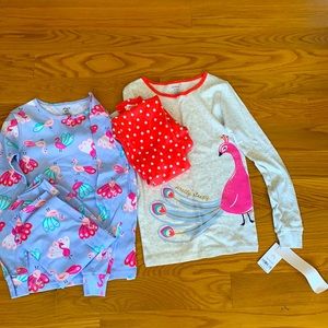 Two sets Carter’s Girls Size 12 Pajamas